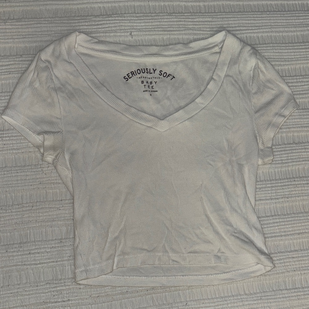 Aeropostale Seriously Soft White Baby Tee